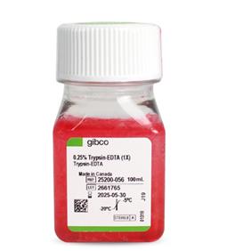 胰酶細胞消化液（0.25%胰酶，含EDTA，含酚紅）Gibco